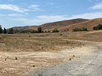 Faulted landscape (eroded scarps and benches) of the Chino Hills along Buterfield Ranch Road across from Park Crest Drive.