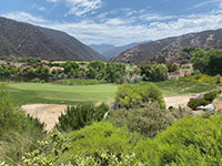 View looking west up Bedford Canyon with a modified sag pond area beyond the golf green.