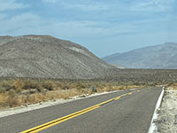 Mountain front with low  fault scarps on the alluvial fans north of Palm Canyon.