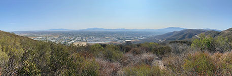 Panoramic view looking east toward Temecula Valley from an overlook area near the intersection of Rancho California Road and Avenida del Oro/Sandia Creek Drive.