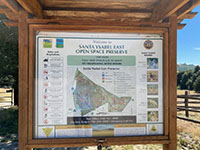 Trailhead sign for Santa Ysabel East Open Space Preserve (with map and information for this day-use hiking area).
