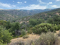 Santa Ysabel Creek Canyon with Elsinore "rift valley" on this side of the more distant Volcan Mountains ridgeline.