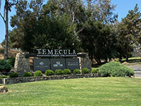 Entrance sign to the Temecula Golf Course near where the Willard Fault intersects Rainbow Canyon Road.