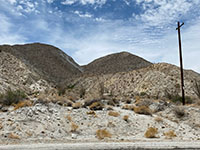 Shutter ridge with fault scarp along Highway S2 south of Agua Caliente CP.