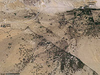 Fault scarps in Vallecito Valley revealed by vegetation on a satellite image.