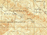 Portion of the 1901 topographic maps:  Ramona 15' x 15' quadrangle.