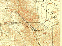 Portion of the 1903 topographic map:  Ramona 15' x 15' quadrangle.