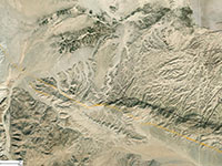 USGS satellite map showing location of mapped Quaternary  faults shown on previous map.