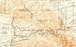 Portion of the  topographic maps:  Corona 1902 15' x 15' quadrangle.