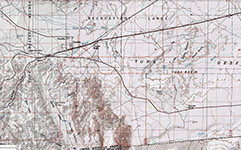 USGS topographic map of the study area shoing both shaded relief and topographic contours with elevation.