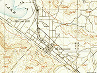 ortion of the 1901 topographic map: Elsinore 15' x 15' quadrangle.