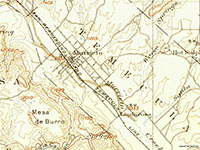 Portion of the 1901 topographic map: Elsinore 15' x 15' quadrangle.