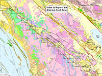 Geologic map of southern California showing location maps of the Elsinore Fault Zone.