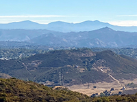 Zoomed in view of theCuyamaca Mountains with Starvation Peak and valley of Escondido Creek
