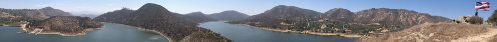 Banner showing panorama from the Blue Stone Chair on Fletcher Point on Lake Hodges.