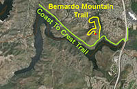 Map showing the Bernardo Mountain Trail