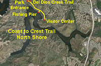 North shore map - park entrance to Visitor Center area.