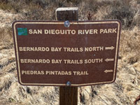Sign for Bernardo Bay Trails North and South.
