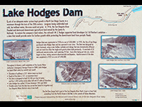 Sign describing the history of Lake Hodges Dam