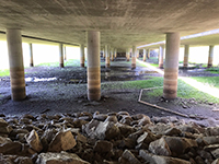 View of the Lake under the Interstate 15 bridge underpass.
