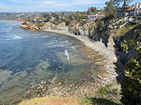 View of the small bay in the corner of the larger La Jolla Bay where the fault goes offshore.