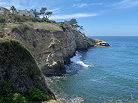 View from an overlook along the Coast Trail toward the cliffs west of the bend.