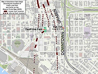 Map showing location of Fault Line Park in San Diego.