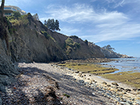 Corner of the sea cliffs along La Jolla Bay where the Mount Soledad Fault runs out to sea.