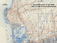 The southwst portion of the USGS 1903 La Jolla 15-minute Quadrangle.