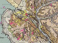 Geologic Map of the La Jolla area showing the location of faults and bedrock rock formations.