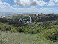 Canyon associated with the Mount Soledad Fault on south side of summit.