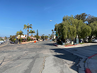 View looking north along San Diego Street. Congress Street to left, Amudia Street to right.