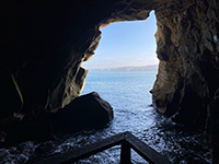 View seaward from the mouth of Sunny Jim's Sea Cave.