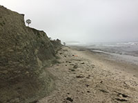 San Elijo State Beach in the late summer when calm wave energy allowed sand to migrate back onto the beach.