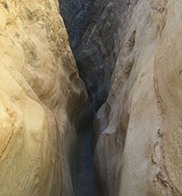 View of the narrow slot canyon portion of Annie's Canyon