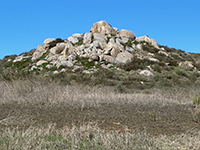 A boulder-covered granite know in the Mule Hill area.