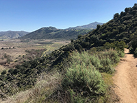 East slope from Raptor Ridge where the trail descends into San Pasqual Valley.