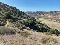 View looking west along the Raptor Ridge Trail toward the San Pasqual Valley.