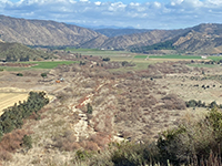 View of the confluence where the San Ysabel Creek (left) merges with Santa Maria Creek (right) to become the San Dieguito River.