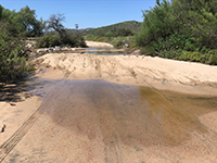 Sand bars after the 2019 flood subsided on Santa Maria Creek.
