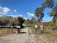 Trailhead for the San Pasqual Valley Trail at the eastern end of the valley.