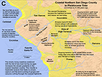 Generalized paleogeographic map of northern San Diego County representing Pleistocene time.