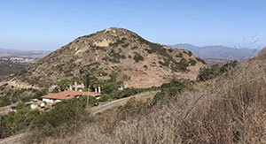 Sleeping Indian Hill, a dacite volcanic dome in the Morro Hills Volcanic Field in San Diego County, CA.