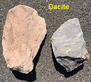 Dacite volcanic rock samples from the Morro Hills volcanic field.