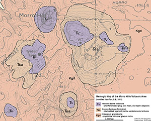 Geologic map of the Morro Hills volcanic field in San Diego County, California