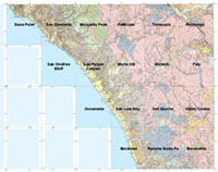 Geologic Map index for Oceanside 1::100,000 scale map.