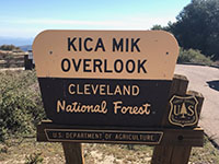 Sign for the Kica Mik Overlook area along the West Grade Road.