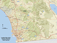 Map showing the location of Palomar Mountain in Southern California.