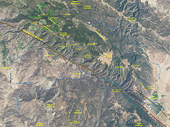 Satellite map of the Palomar Mountain area.