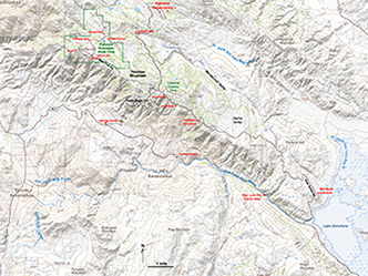 Topgraphic map of the Palomar Mountain area. 